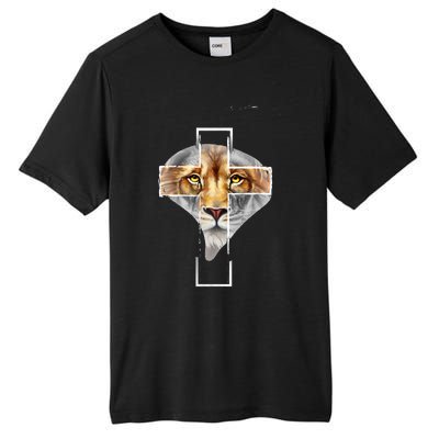 Judah Lion Cross Jesus Christ Religious Faith In God Tall Fusion ChromaSoft Performance T-Shirt