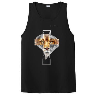 Judah Lion Cross Jesus Christ Religious Faith In God PosiCharge Competitor Tank