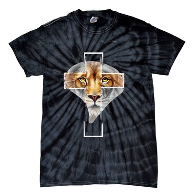 Judah Lion Cross Jesus Christ Religious Faith In God Tie-Dye T-Shirt