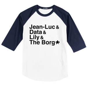 Jean Luc Data Lily The Borg Baseball Sleeve Shirt