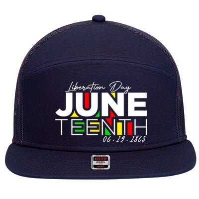 Juneteenth Liberation Day Since 1865 7 Panel Mesh Trucker Snapback Hat