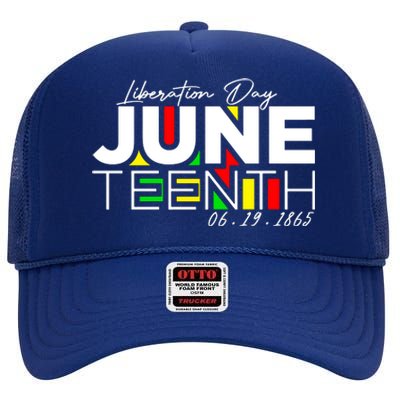 Juneteenth Liberation Day Since 1865 High Crown Mesh Back Trucker Hat