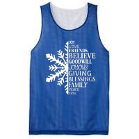 Joy Love Friends Blessings Family Peace Winter Snowflake Meaningful Gift Mesh Reversible Basketball Jersey Tank