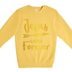 Jesus Lives Forever Christian Graphic Easter Premium Crewneck Sweatshirt