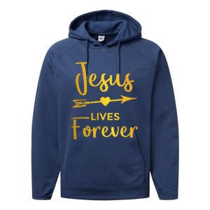 Jesus Lives Forever Christian Graphic Easter Performance Fleece Hoodie