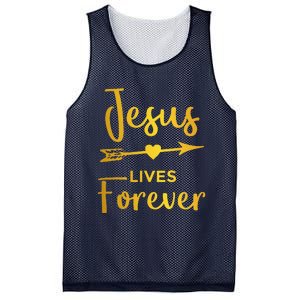 Jesus Lives Forever Christian Graphic Easter Mesh Reversible Basketball Jersey Tank