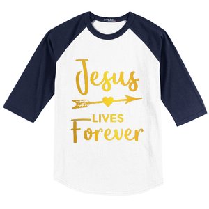 Jesus Lives Forever Christian Graphic Easter Baseball Sleeve Shirt