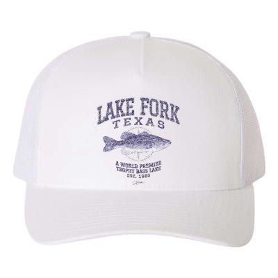 JCombs Lake Fork TX With Largemouth Bass Yupoong Adult 5-Panel Trucker Hat