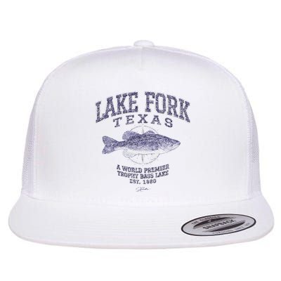 JCombs Lake Fork TX With Largemouth Bass Flat Bill Trucker Hat