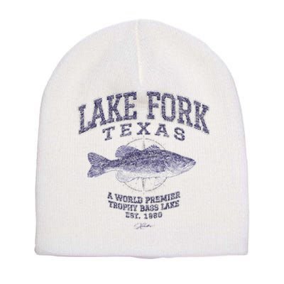 JCombs Lake Fork TX With Largemouth Bass Short Acrylic Beanie