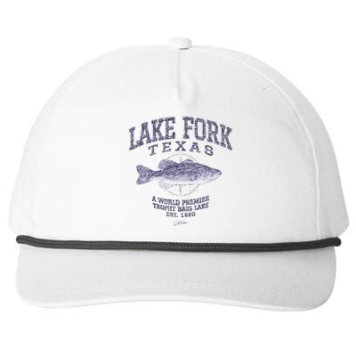 JCombs Lake Fork TX With Largemouth Bass Snapback Five-Panel Rope Hat