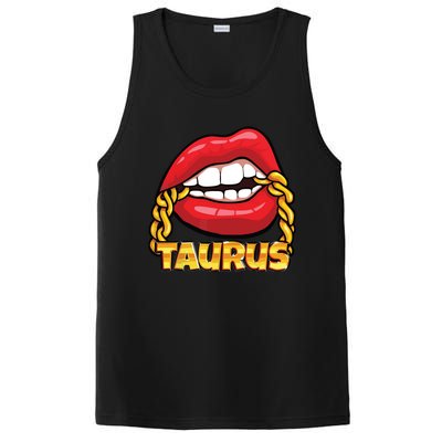 Juicy Lips Gold Chain Taurus Zodiac Sign PosiCharge Competitor Tank