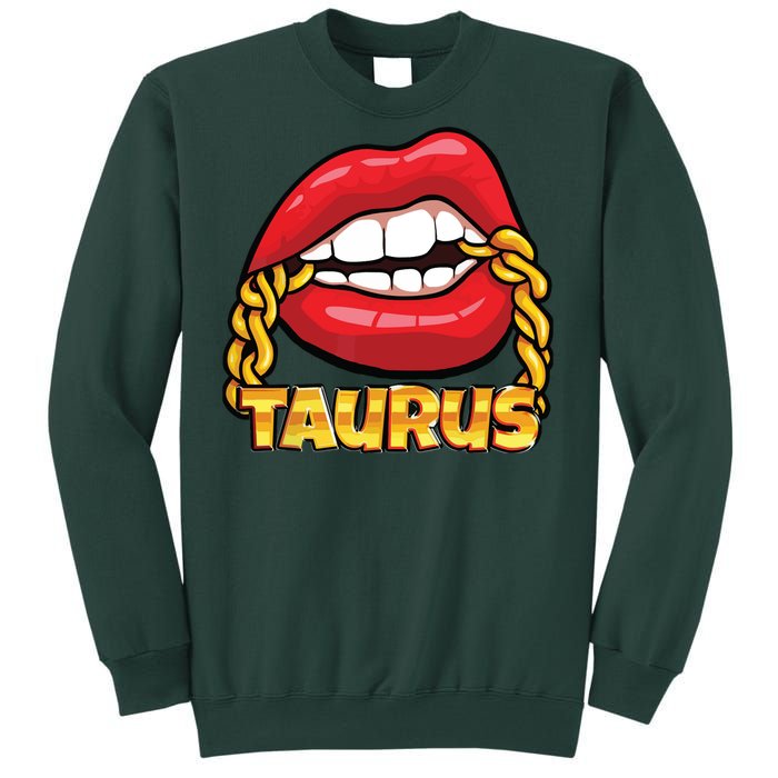 Juicy Lips Gold Chain Taurus Zodiac Sign Sweatshirt