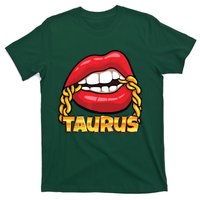 Juicy Lips Gold Chain Taurus Zodiac Sign T-Shirt