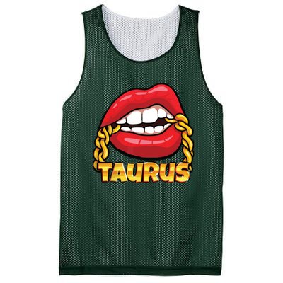 Juicy Lips Gold Chain Taurus Zodiac Sign Mesh Reversible Basketball Jersey Tank