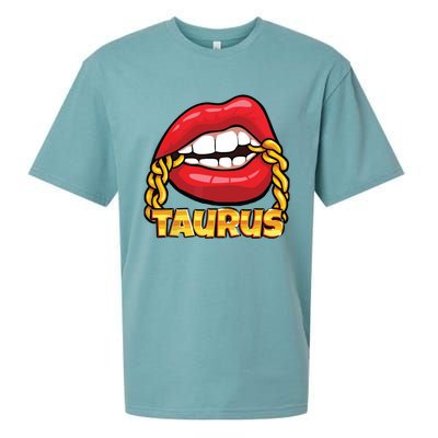 Juicy Lips Gold Chain Taurus Zodiac Sign Sueded Cloud Jersey T-Shirt