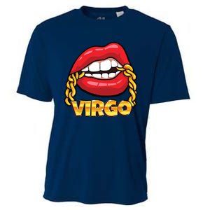 Juicy Lips Gold Chain Virgo Zodiac Sign Cooling Performance Crew T-Shirt