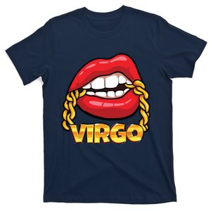 Juicy Lips Gold Chain Virgo Zodiac Sign T-Shirt