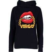 Juicy Lips Gold Chain Virgo Zodiac Sign Womens Funnel Neck Pullover Hood