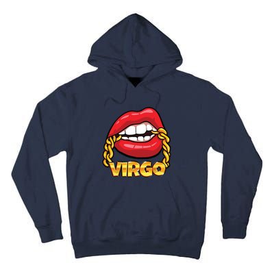 Juicy Lips Gold Chain Virgo Zodiac Sign Tall Hoodie