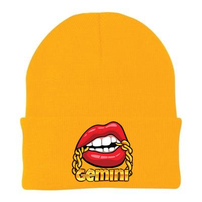 Juicy Lips Gold Chain Gemini Zodiac Sign Knit Cap Winter Beanie