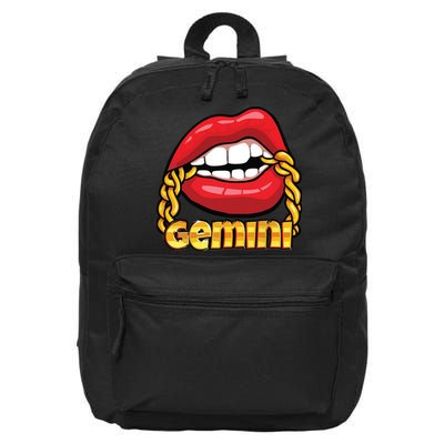 Juicy Lips Gold Chain Gemini Zodiac Sign 16 in Basic Backpack
