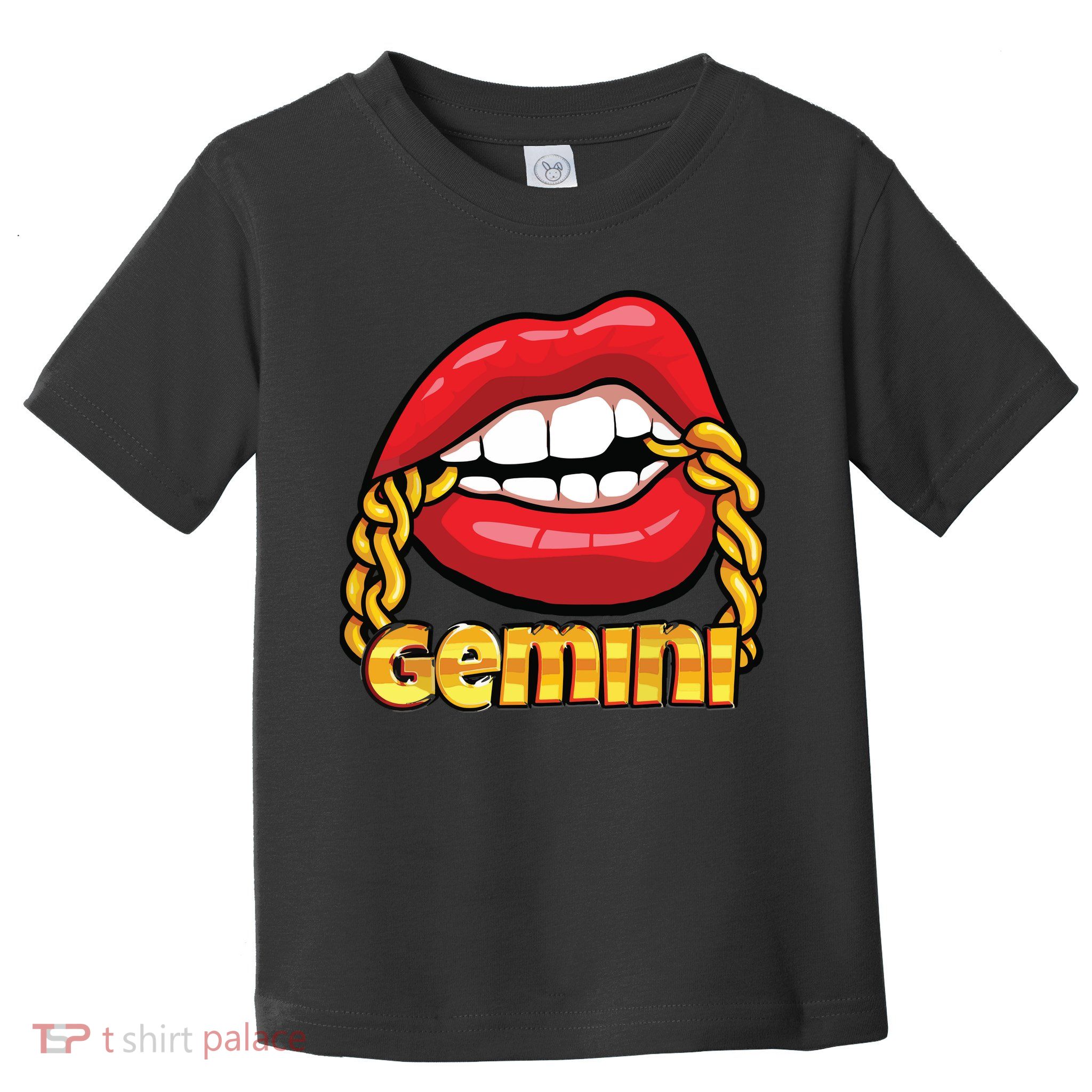 Juicy Lips Gold Chain Gemini Zodiac Sign Toddler T-Shirt