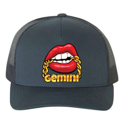 Juicy Lips Gold Chain Gemini Zodiac Sign Yupoong Adult 5-Panel Trucker Hat