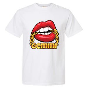 Juicy Lips Gold Chain Gemini Zodiac Sign Garment-Dyed Heavyweight T-Shirt