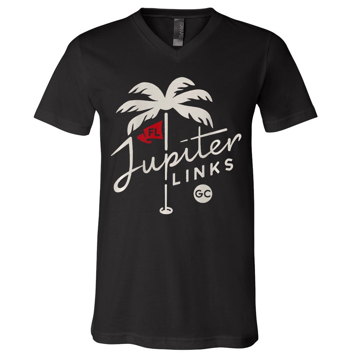 Jupiter Links Golf Club Tgl Frontback V-Neck T-Shirt