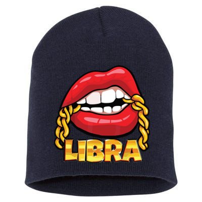 Juicy Lips Gold Chain Libra Zodiac Sign Short Acrylic Beanie