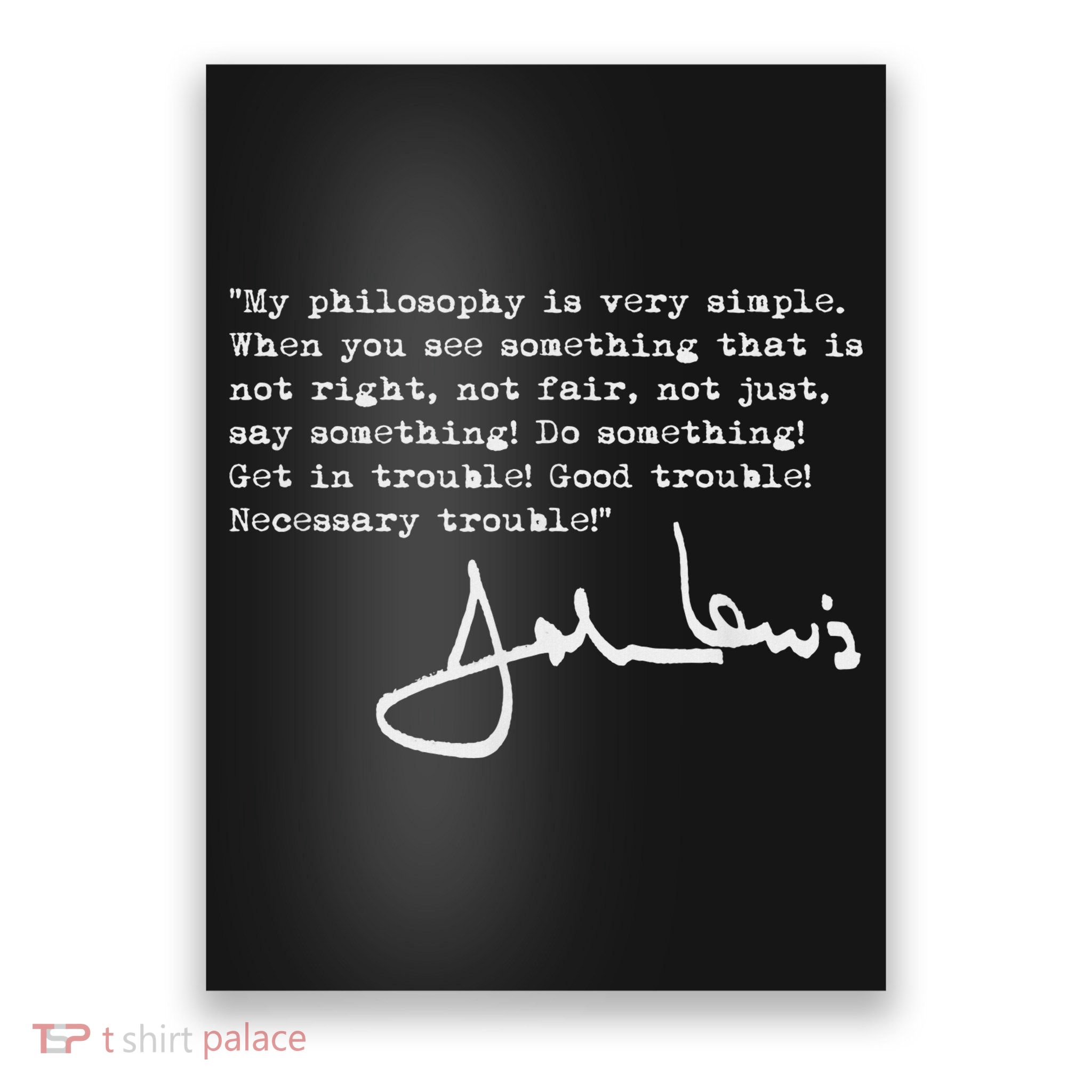 John Lewis Get In Trouble Black 's Modern Sports Poster