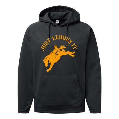 Just Ledoux It Cowboy Whiskey Wine Lover Performance Fleece Hoodie