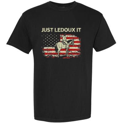 Just Ledoux It Cow Whiskey Wine Lover Vintage USA Flag Garment-Dyed Heavyweight T-Shirt