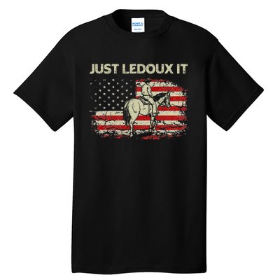 Just Ledoux It Cow Whiskey Wine Lover Vintage USA Flag Tall T-Shirt