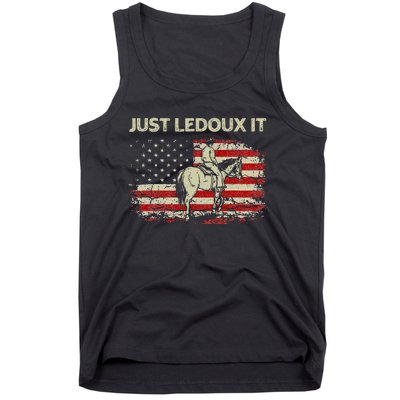 Just Ledoux It Cow Whiskey Wine Lover Vintage USA Flag Tank Top