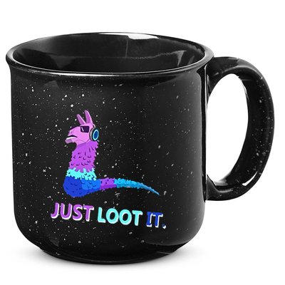 Just Loot It Llama Outfit For Teen Gamers 15oz Campfire Ceramic Mug