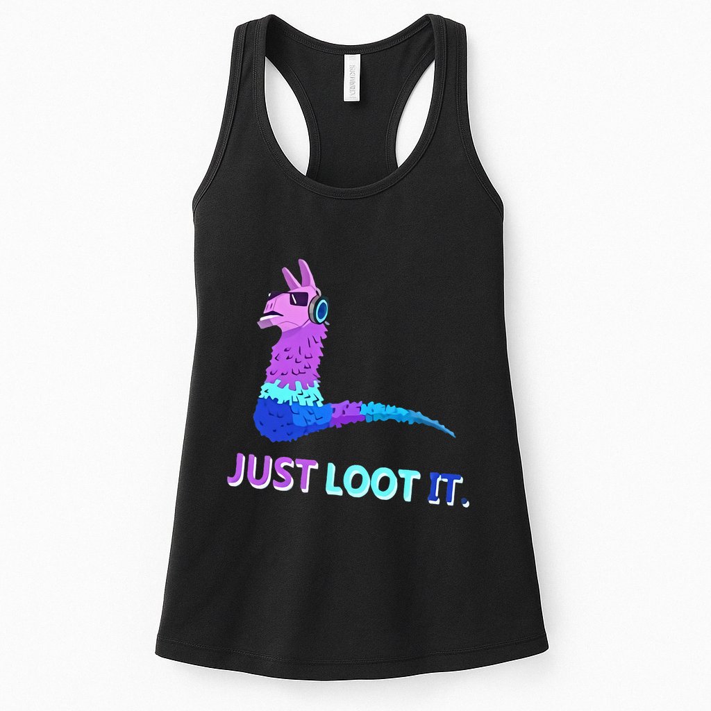Just Loot It Llama Outfit For Teen Gamers Womens Tank Top