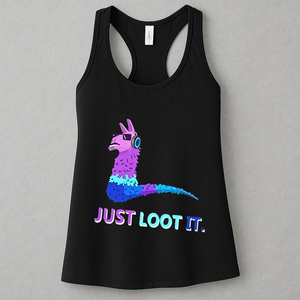 Just Loot It Llama Outfit For Teen Gamers Womens Tank Top