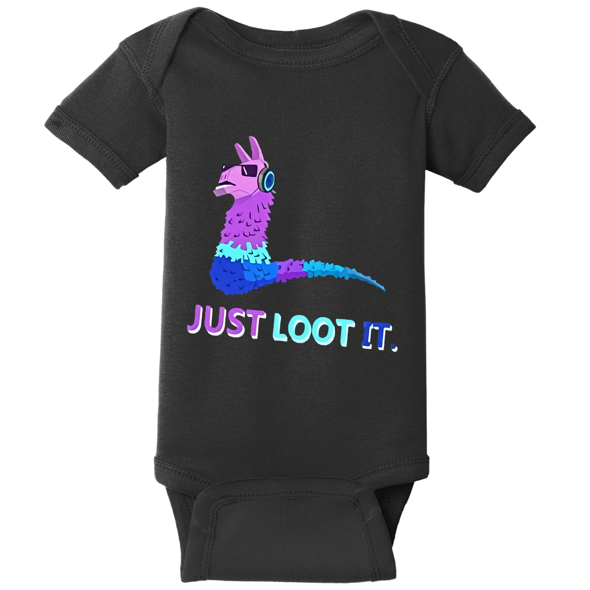 Just Loot It Llama Outfit For Teen Gamers Baby Bodysuit