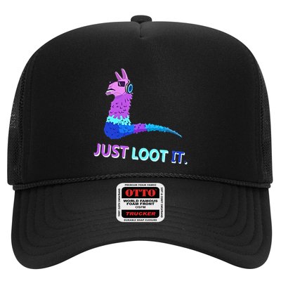 Just Loot It Llama Outfit For Teen Gamers Trucker Hat