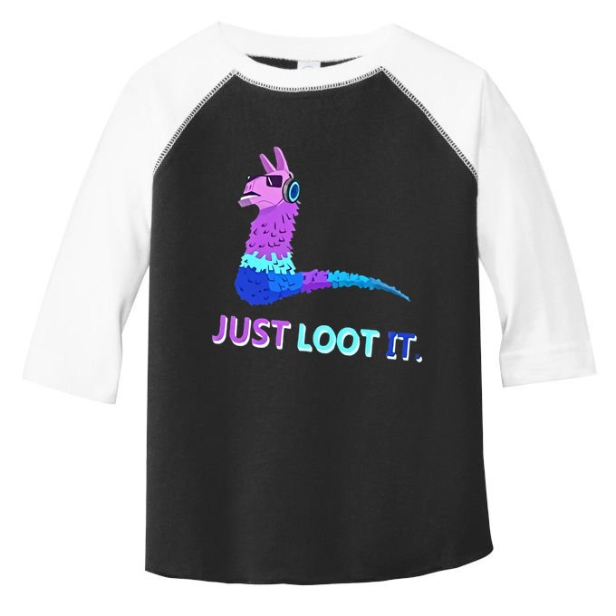 Just Loot It Llama Outfit For Teen Gamers Toddler Fine Jersey T-Shirt