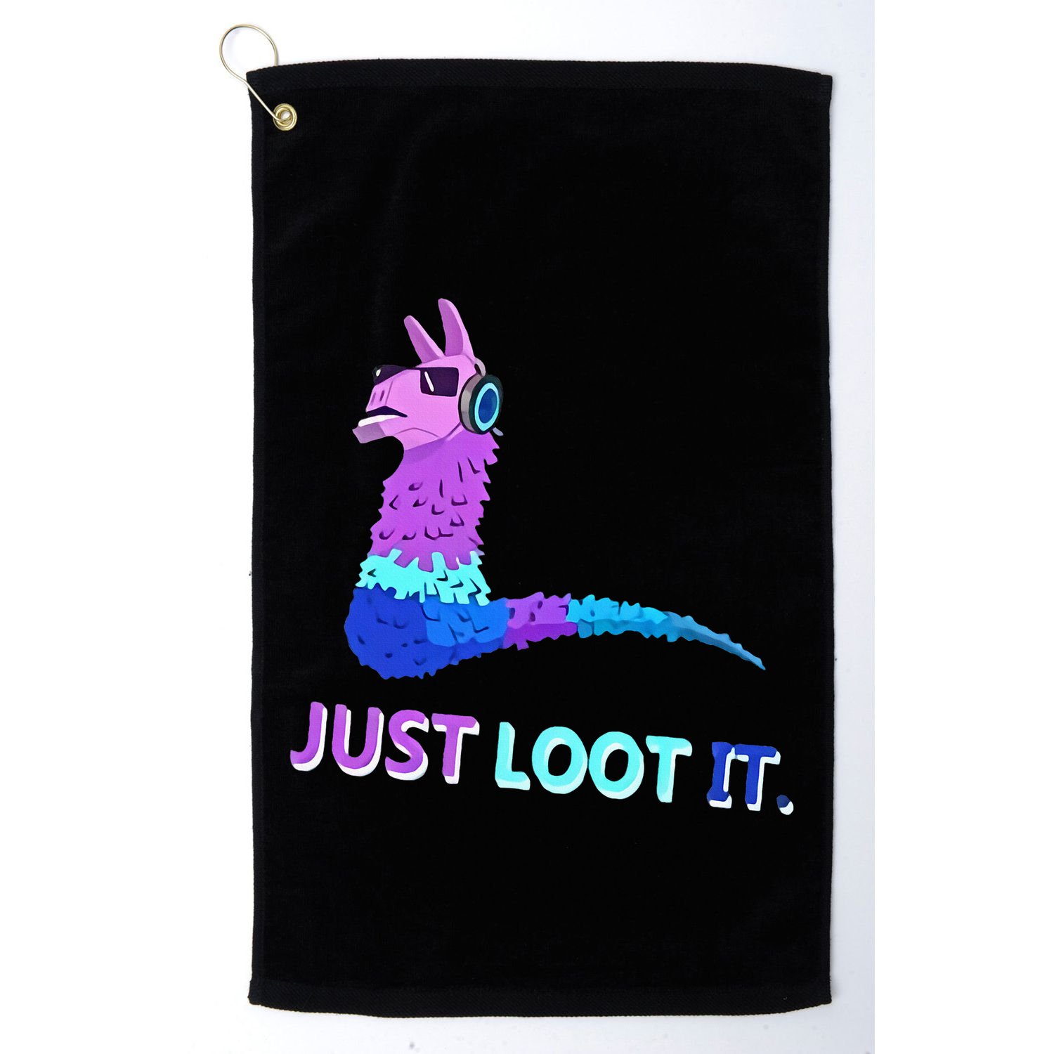 Just Loot It Llama Outfit For Teen Gamers Golf Towel