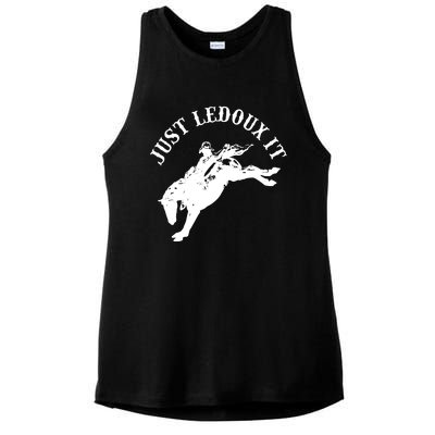 Just Ledoux It Cowboy Whiskey Wine Lover Ladies PosiCharge Tri-Blend Wicking Tank