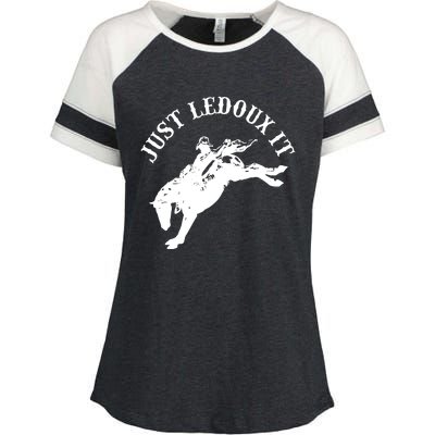 Just Ledoux It Cowboy Whiskey Wine Lover Enza Ladies Jersey Colorblock Tee