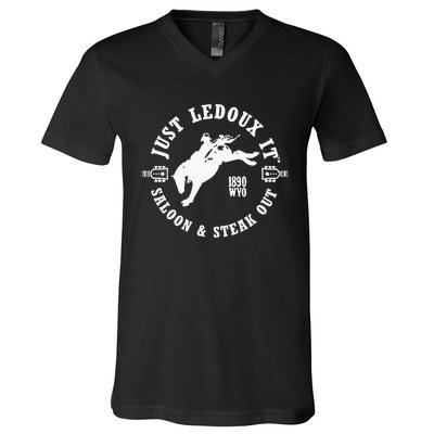 Just Ledoux It Just Ledoux It Cowboy Whiskey Wine Lover V-Neck T-Shirt