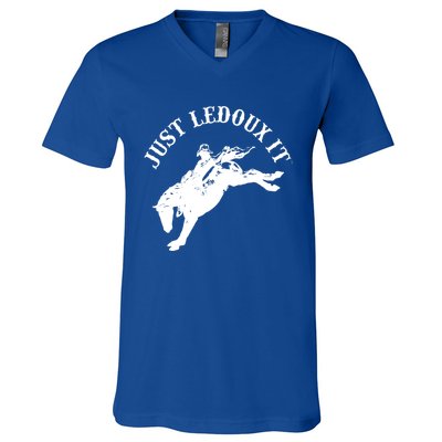 Just Ledoux It Cowboy Whiskey Wine Lover V-Neck T-Shirt