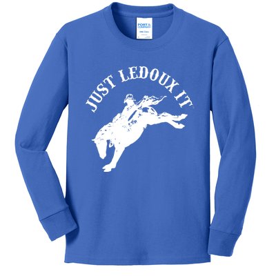 Just Ledoux It Cowboy Whiskey Wine Lover Kids Long Sleeve Shirt