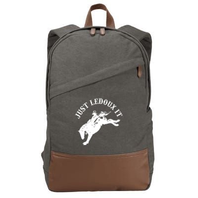 Just Ledoux It Cowboy Whiskey Wine Lover Cotton Canvas Backpack