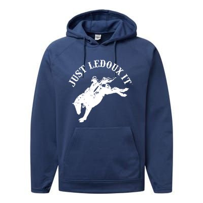 Just Ledoux It Cowboy Whiskey Wine Lover Performance Fleece Hoodie